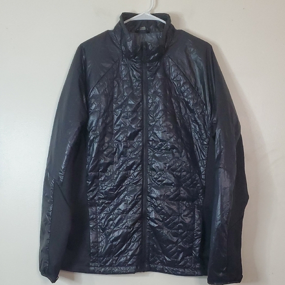 Mens Obermeyer Black Lightweight Puffer Coat Size Extra Large Stretch Panels - Picture 1 of 14
